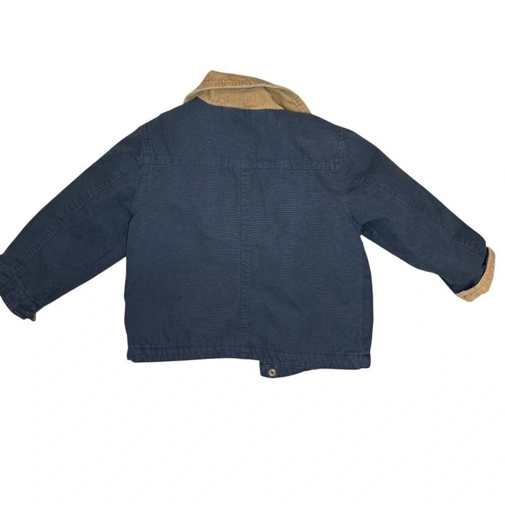 Kids Navy and Tan Canvas Barn‎ Jacket